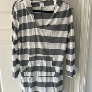 Merona Gray and White Striped Dress